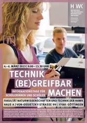 Ansicht auf das Plakat f&uuml;r die Infotage 2013 an der HAWK Fakult&auml;t Naturwissenschaften und 